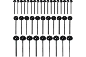TOAOB 300pcs Black Glass Safety Eyes Set 2mm 3mm 4mm Small Doll Eyeballs on Wire for DIY Bear Doll Plush Animal Puppet Crafts