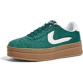 LUCKY STEP Women's Platform Fashion Sneakers Retro Casual Comfortable Walking Shoes Thick Sole Stylish Classic Tennis Trainers