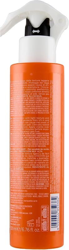Sun System Spray Baby, Vapo, Emulsione Corpo, Texture Leggera, per Pelli Sensibili di Neonati e Bambini SPF 50+ Protezione Molto Alta, Confezione da 200ml