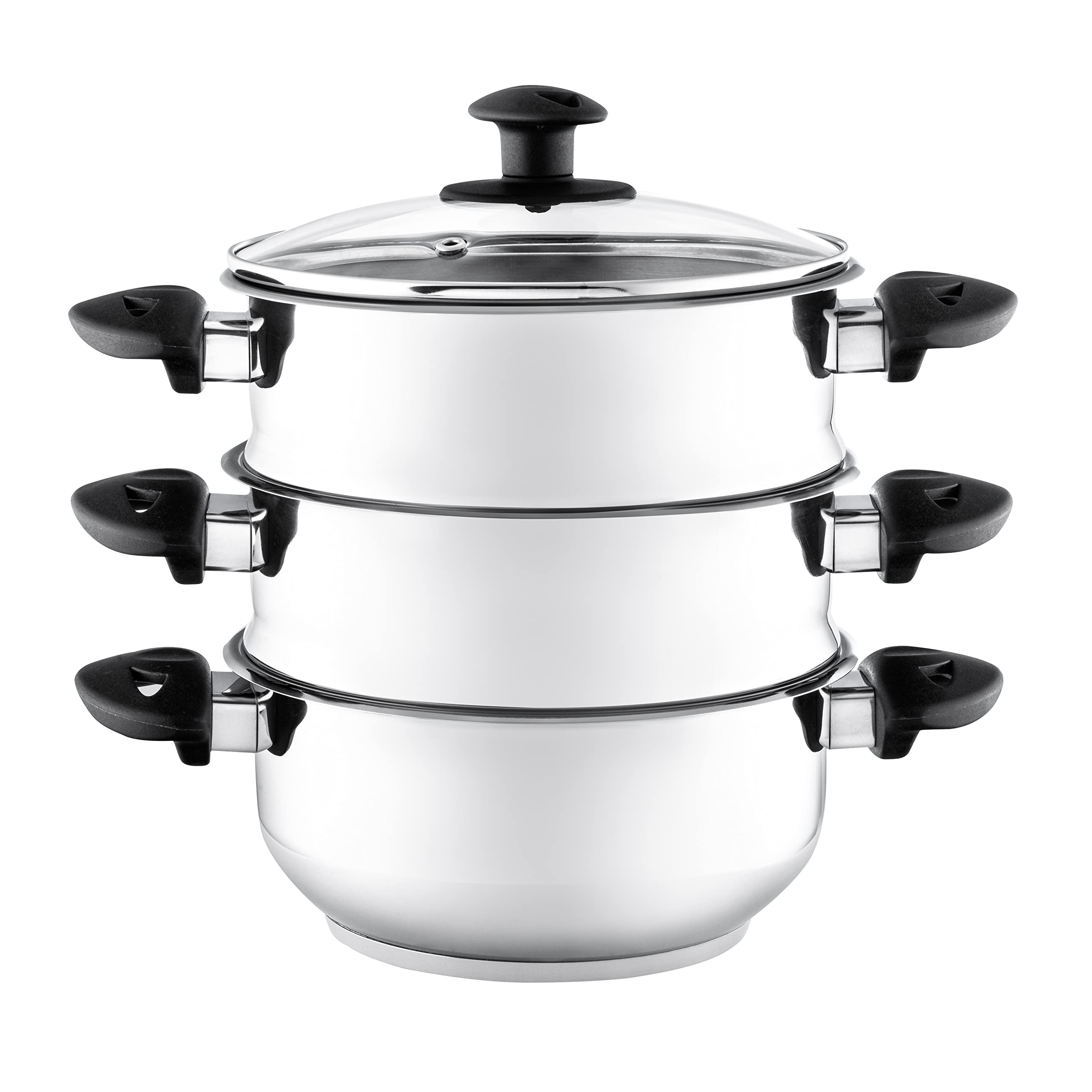 Stainless steel collection SS212 3-Tier Stainless Steel Steamer Set, 20 cm, Multi-Colour