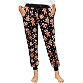 MISSMILLER Women's Christmas Ugly Elastic Waist Drawstring Pajamas Pants with Pocket