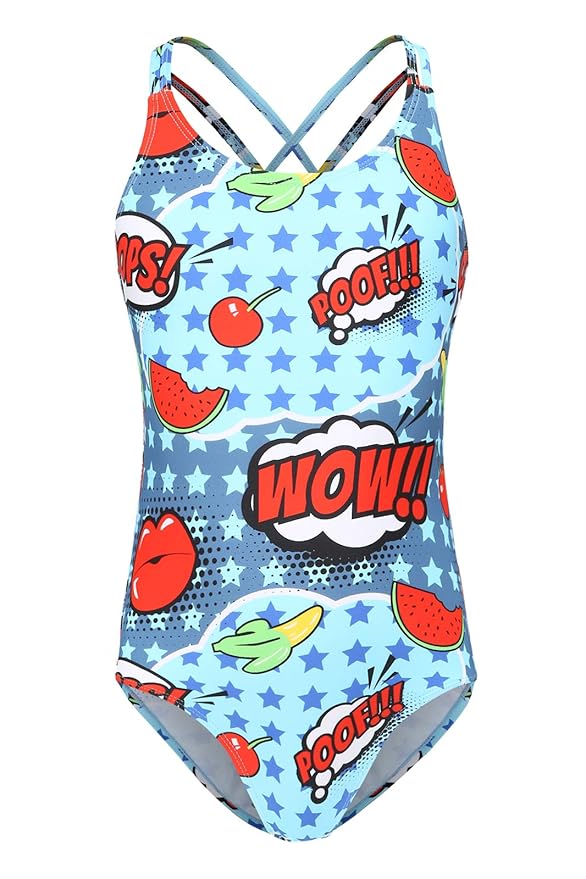 thumbnail image 2 of Girls Hawaiian One Piece Swimsuits - SPF 50+ UV Protection Ruffle Bathing Suits 2 of 13