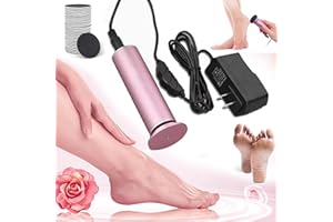 POFEIYA Electric Foot Callus Remover, Pain-Free Electric Callus Remover with 60pcs Sanding Discs, Professional Adjustable Speed Electric Foot File Pedicure Tool for Dead Dry Crack Calluses (Pink)