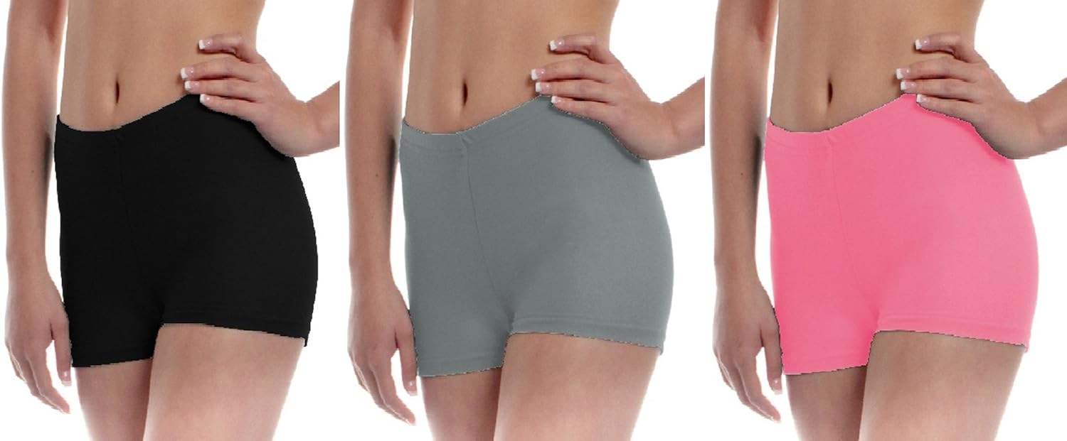 the blazze women's seamless spandex boyshort underskirt pant short leggings pack of 3