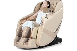 RELX 2026 Massage Chair Full Body, Zero Gravity Airbag Shiatsu Massage Chair with SL-Track, Heating, AI Control, Body Scan, 13 Modes, Foot Rollers, and Deep Yoga Stretch (Beige)