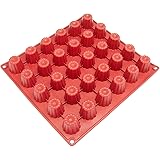 Freshware CB-113RD 30-Cavity Mini Silicone Mold for Caneles and Bordelais Fluted Cakes