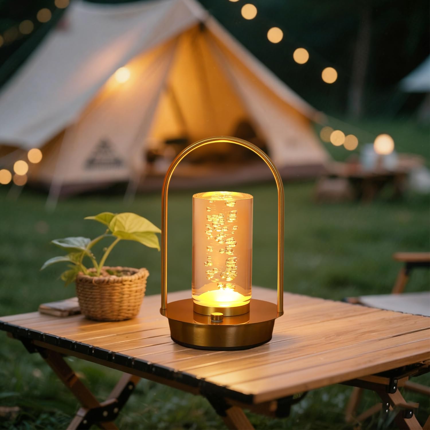 crayfomo Cordless Table Lamp,Protable Metal Touch Lamp Rechargeable,3 Colors Dimmable Crystal Lamp for Bedside,Living Room,Patio,Bedroom,Kitchen