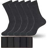 Luxe De Bambou Mens Dress Socks for Men 9-12 - Charcoal Socks for Men - Perfect for Formal Wear, Office, and Special Occasions - 5-Pack in a Gift Box- Solid Charcoal