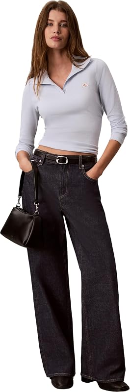 Donne LS Wvn Label Tneck Henley LV047H203G Altri Tops, Blu (Plein Air), S — foto 4 di 5