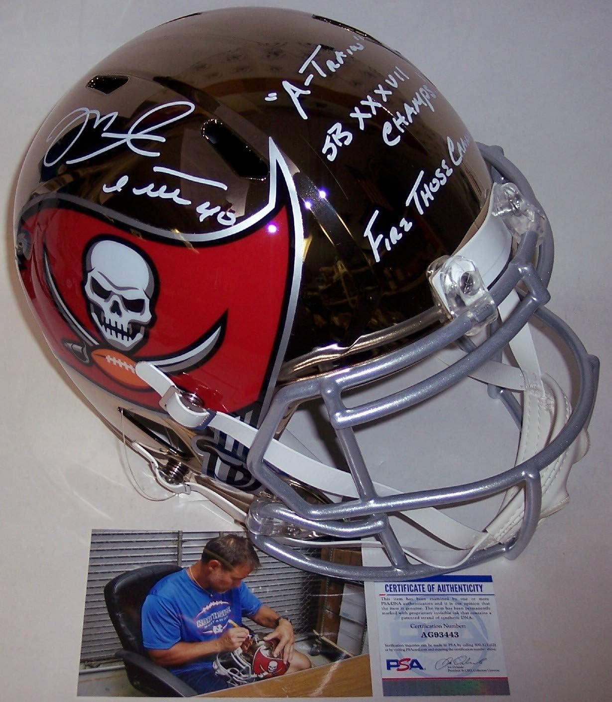 mike alstott signed helmet