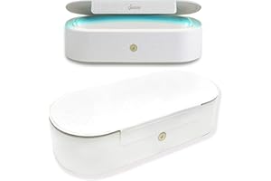 Sonix Beyond UV+O3 Sanitizer Box and Universal Charger UV and Ozone Disinfector for Phone, Mask, Makeup Brush, Nail Tool (White Croc)
