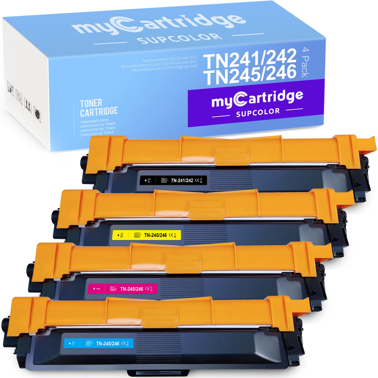 TN-241 TN-245 Toner MyCartridge SUPCOLOR Compatible for Brother TN-241 TN-242 Printer Toner for Brother HL-3170CDW DCP-9020CDW HL-3150CDW DCP-9015CDW HL-3140CW MFC-9340CDW