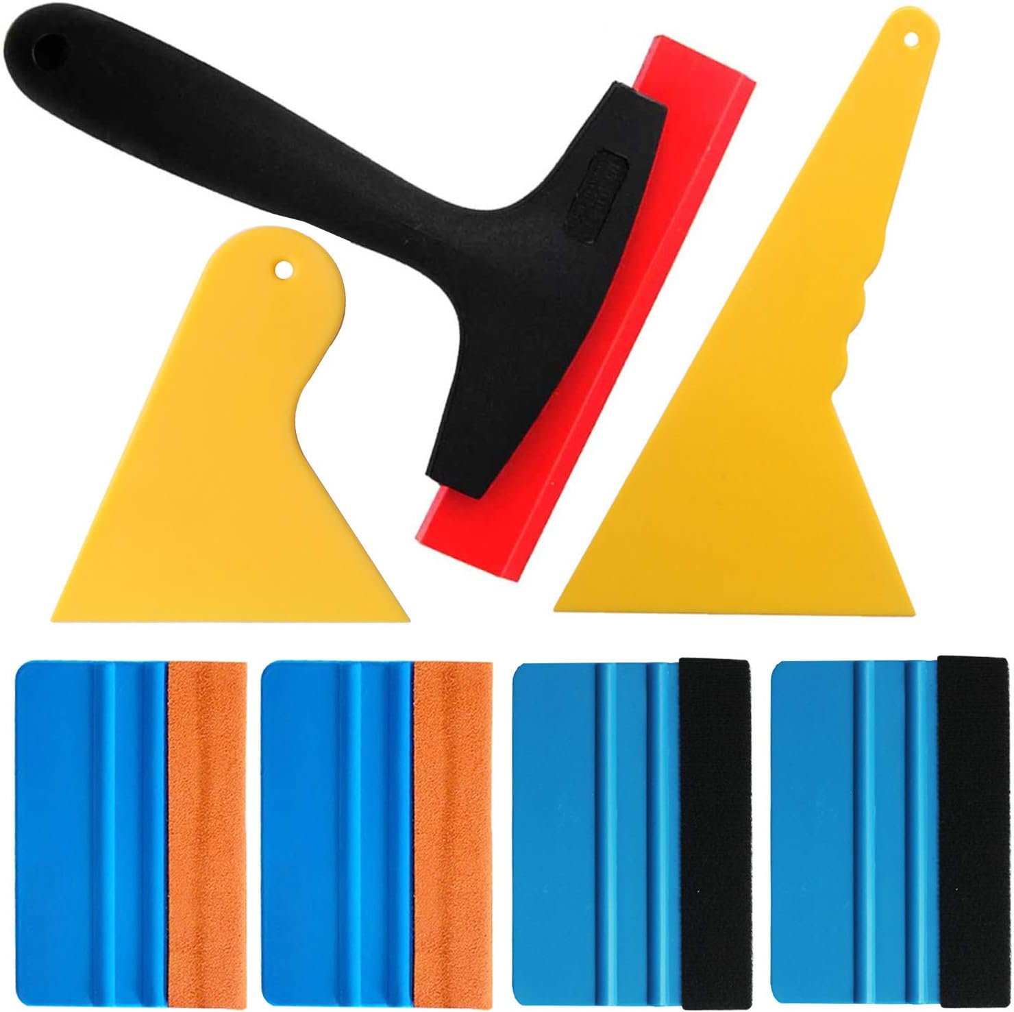 Gebildet 7 in 1 Installation Tool Kit for Car Window Wrapping Tint Vinyl with Many Size Squeegee and Silicone Rubber Squeegee.