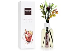 Aronica Fall Bathroom Decor Reed Diffuser, Apple Cider Air Fresheners For Home Fall Scents, Decoracion De Otoño Para Baño, Apple Cinnamon Diffuser Oil With Sticks, Autumn Fragrance Potpourri