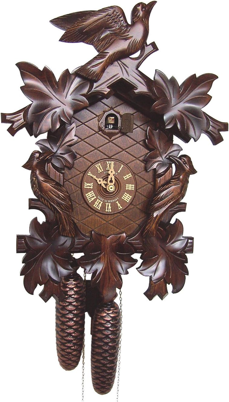 Anton Schneider Cuckoo Clock 7 Leaves, 3 Birds