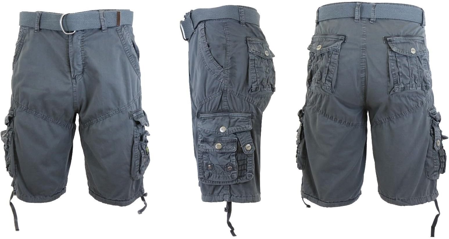 Mens Cargo Shorts Cotton Belted Vintage Distressed Lounge