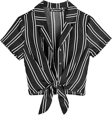 white tie front top short sleeve