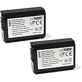 Wasabi Power NP-FW50 Camera Battery (2-Pack) for Sony ZV-E10, Alpha a5100, a6000, a6300, a6400, a6500, Alpha a7, a7 II, a7R, a7R II, a7S, a7S II, Cyber-Shot DSC-RX10 II, RX10 III, RX10 IV and More