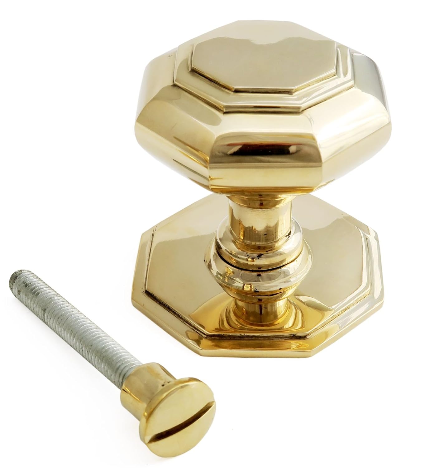 Large Solid Brass Octagonal Centre Door Knob (7cm) Amazon.co.uk DIY