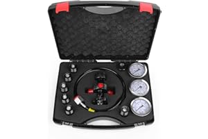 KAIBCED Nitrogen Accumulator Charging Kit, Nitrogen Fill Kit, Nitrogen Pressure Test System with 7 Couplings, 3 Gauges(1500PSI /4000PSI/ 6000PSI), and 1 Gas Hose-Easy Use (3 Gauges)
