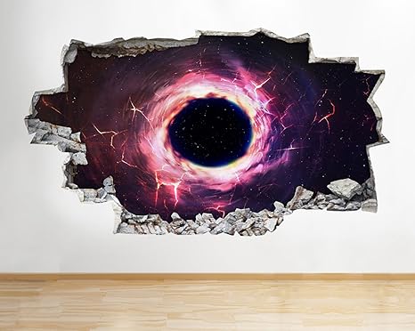 tekkdesigns A207, schwarz, Loch Platz Nebel Eclipse Wand Aufkleber 3D Poster Art Aufkleber Vinyl Kids Schlafzimmer Baby Kinde