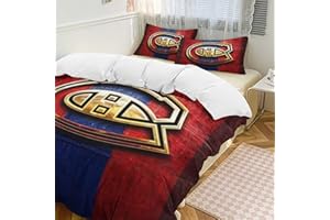 Single-Sided Printing Duvet Cover Set 3 Piece Montréal Bed Themed Duvet Cover Soft Bedroom Decor Giftï¼ˆwith 2 Pillowcasesï¼‰