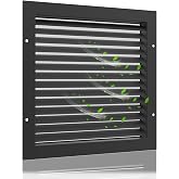 Elecoman 12" X 18" Aluminum Gable Vent,Metal Attic Vents with Screen,Stylish Design Return Air Grill,Enhance Air Circulation,Perfect for Storage Shed/Home Attic/Garage/Sidewall/Ceiling(Black)