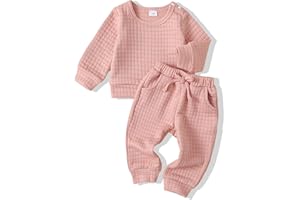 Renotemy Newborn Infant Baby Girl Clothes Outfits Fall Winter Long Sleeve Sweatshirts Pants Cute Baby Girl Outfits Set