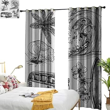 Amazon Com Littletonhome Exclusive Home Curtains Surf Surfing