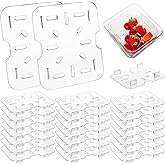 Tongnian 24 Pcs Plastic Drain Shelf, Drain Tray for 1/6 Size Food Pan | Clear Plastic Grate, Acrylic Food Drain Trays, for Food Fruit Vegetables, Drain Pans for Kitchen Restaurant Hotel