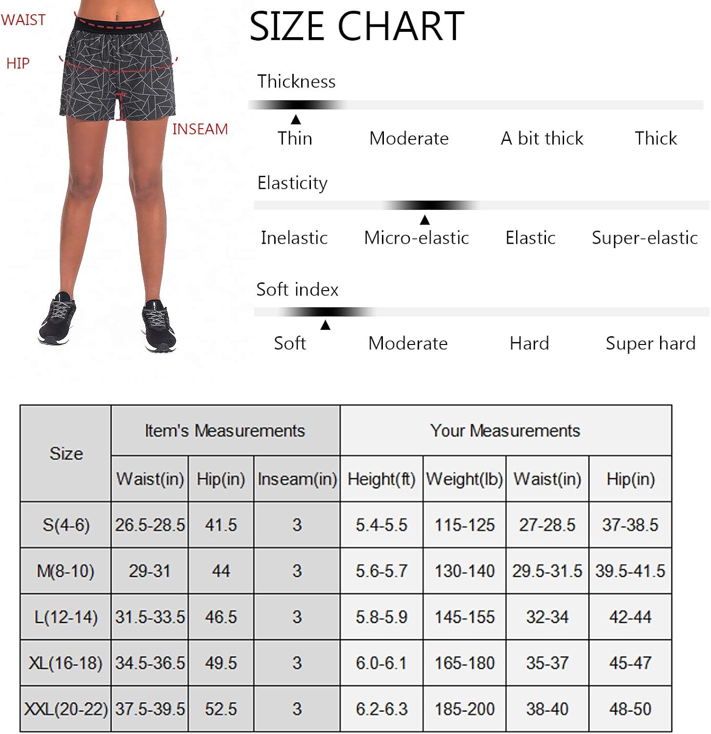 Libin Women's 3 Inch Running Shorts with Liner Quick Dry Athletic Workout Shorts Lounge Sport Gym Shorts Back Zip Pocket: Clothing