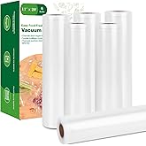 Moretoes Vacuum Sealer Bags, 6 Rolls 11" x 20' Food Vac Bags for Food Storage Saver, Commercial Grade Bag Rolls, BPA Free, Customized Size Bag for Sous Vide Cooking or Meal Prep