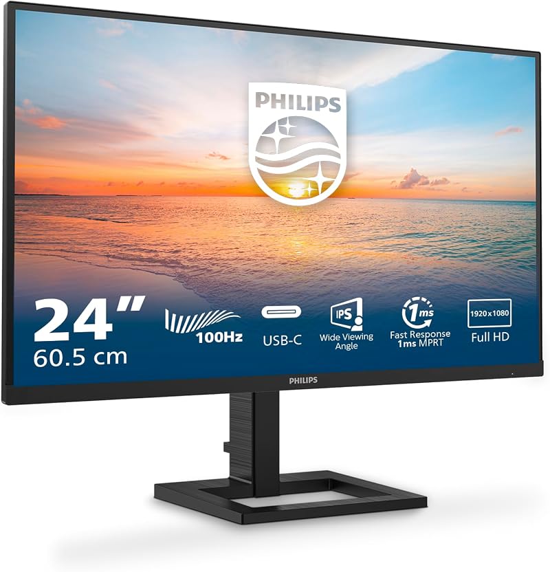 Philips 24E1N1300AM 24 Inch FHD Monitor with USB-C 65W Power Delivery