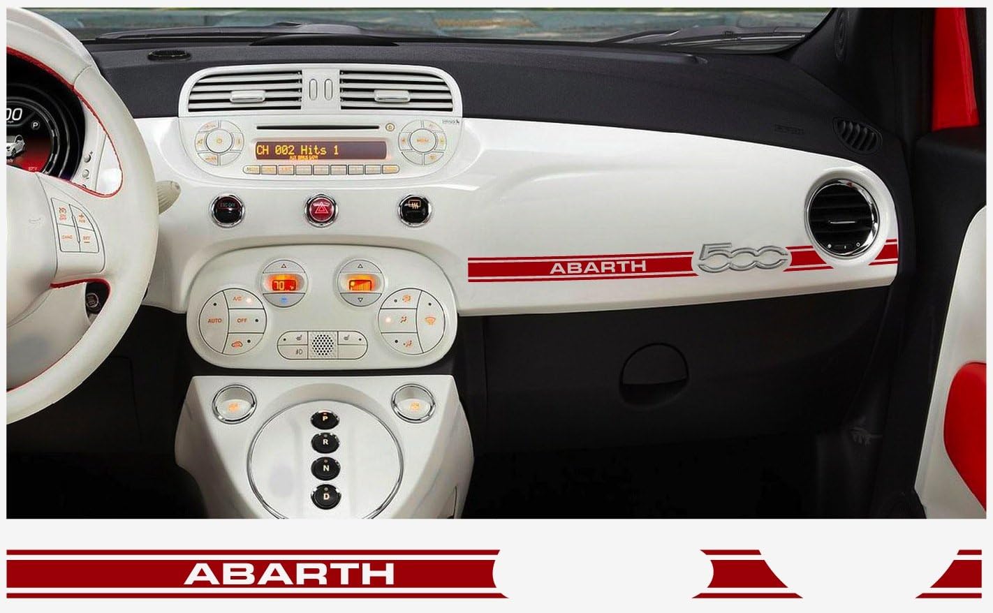 Fiat 500 ABARTH dashboard decal 2 pcs. ABARTH (red) Amazon.co.uk Car