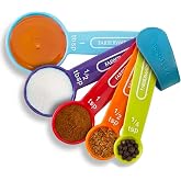 Farberware Professional Kitchen Measuring Spoons - Set of 5 | Lightweight Plastic Nesting Measuring Spoons with Easy-Read Markings, 5 Standard Sizes for Daily Kitchen Use, Dishwasher Safe