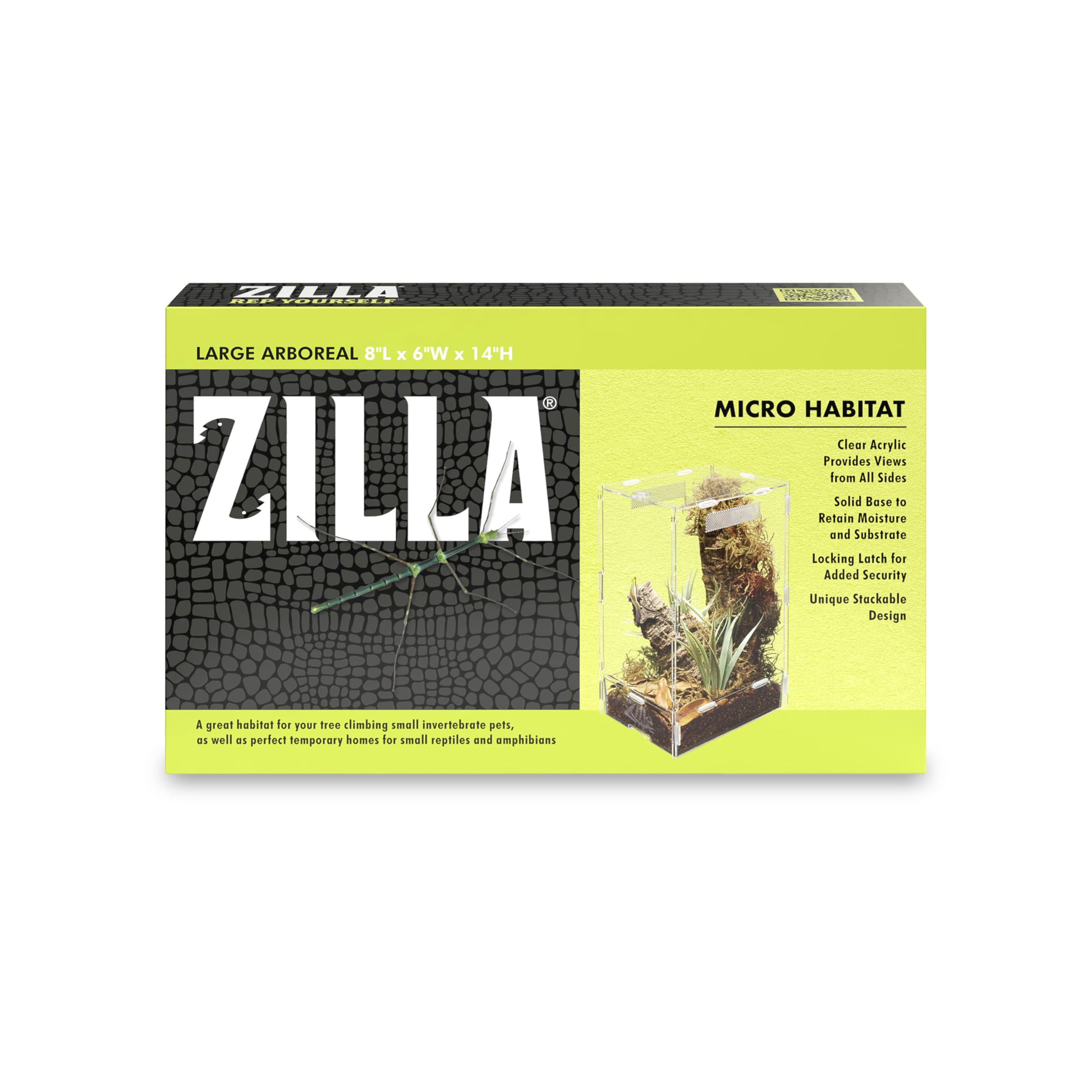 ZILLA Micro Habitat Terrariums with Locking Latch, Arboreal, Large