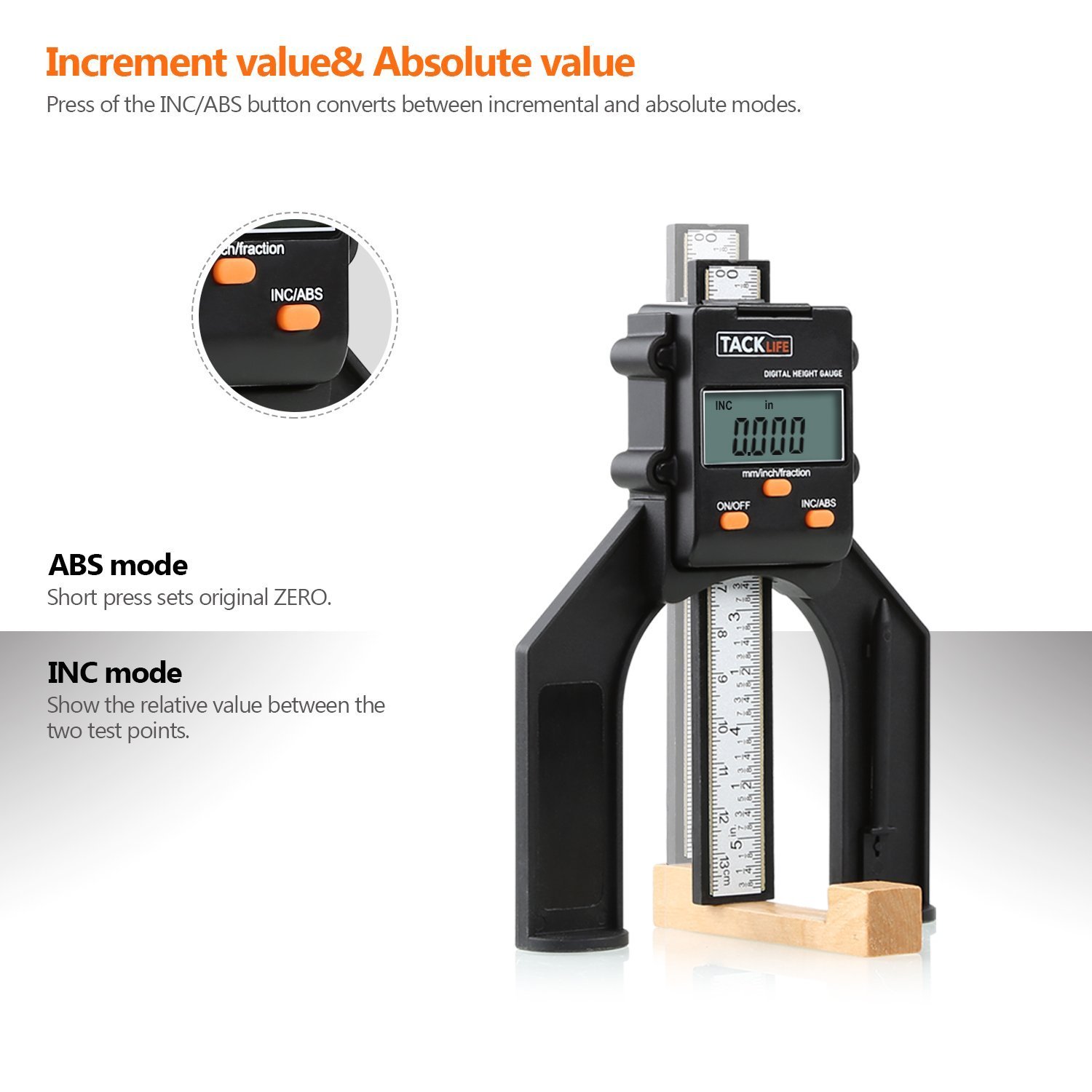 Digital Height Gauge Depth Gauge Table Saw Height Gauge with Three