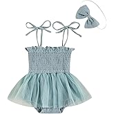 Meihuida Newborn Baby Girl Sleeveless Rompers Summer Clothes Cotton Bodysuit with Headband