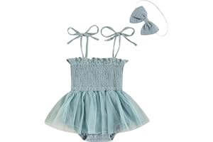 Meihuida Newborn Baby Girl Sleeveless Rompers Summer Clothes Cotton Bodysuit with Headband