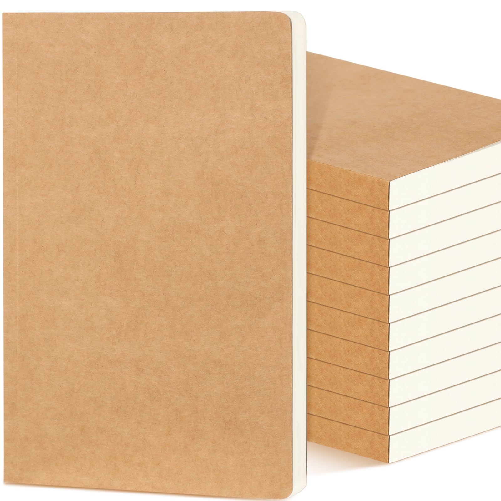 Photo 1 of Zhanmai 10 Pack A5 Journal Refill 5.5 x 8.2'' Refillable Notebook Inserts A5 Paper Refill Kraft Travelers Journal Notebooks for Office School Writing Supplies, 100 Sheets/200 Pages(Ruled Lined)
