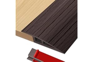 EASETHRIFT Vinyl-Door-Threshold Floor-Transition-Strips Self Adhesive 36 inch, Threshold 3/4''~4/5'', Transition-Strips for Doorways, Edge-Reducer for Door/Floor (Black Walnut)