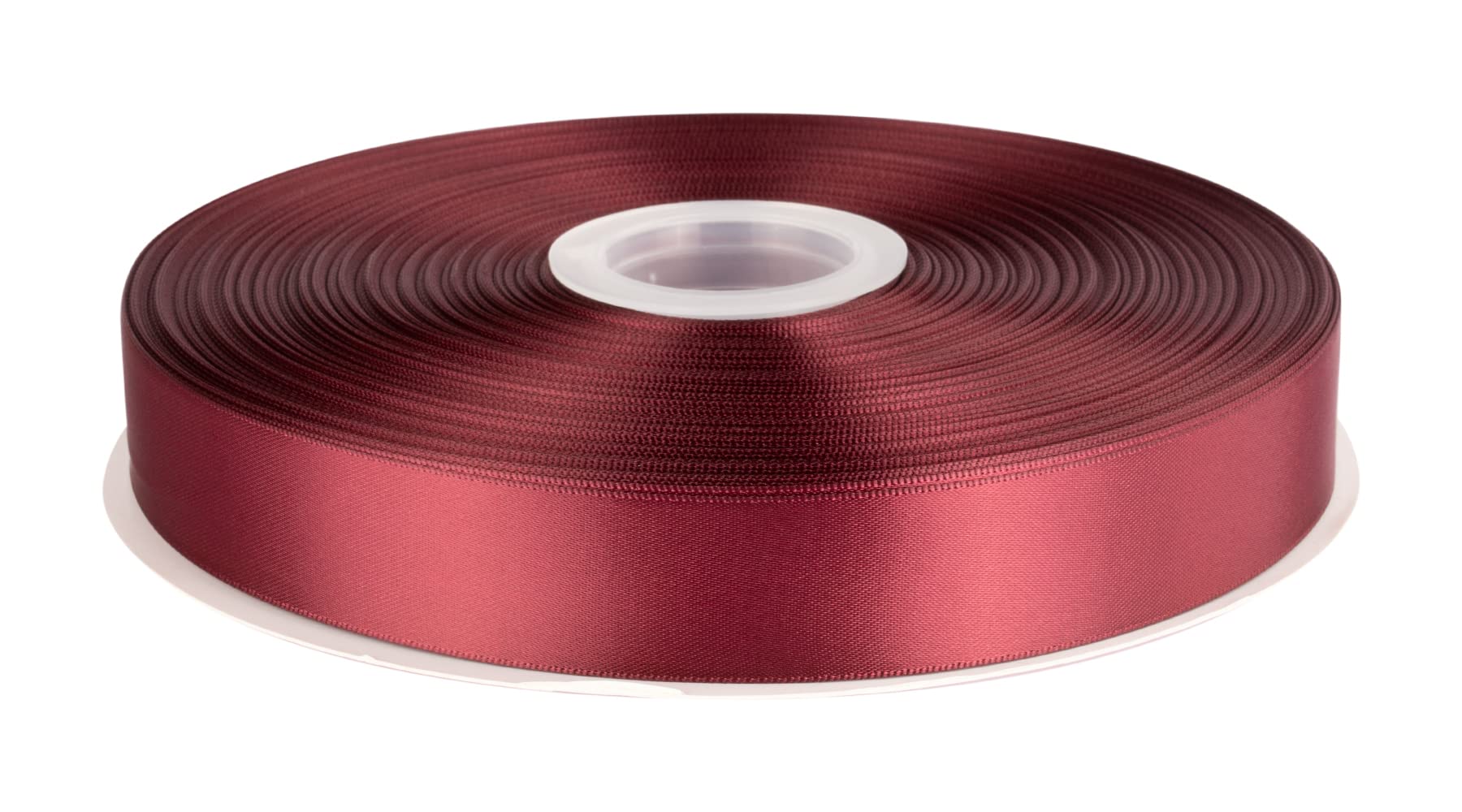 Double Faced Satin Ribbon, 25mm X 91M, Solid Polyester Ribbon for Gift Wrapping, Crafts, Wedding Party Ceremony Decoration, Floral Arrangement, Sewing (Burgundy)