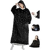 Mewaii Wearable Blanket Hoodie for Adults, Warm Sherpa & Soft Flannel Long Sweatshirt with Giant Pocket, Cozy Gifts for Women