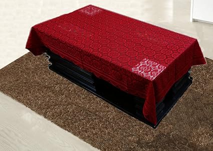 Kuber Industries Cotton Center Table Cover 4 Seater - Maroon