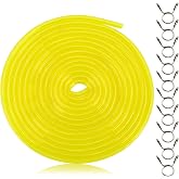 Hipa 10 Feet Fuel Line Hose Tygon Fuel Tube I.D 1/4" x O.D 3/8" | 6.35 mm x 9.5 mm,10 pcs Hose Clamp,for Small Engine Lawn Mower Chainsaw String Trimmer Tiller Generator Blower Model Parts