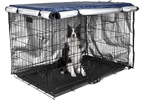 Medibot Dog Crate Cover 36 inch - Double Door, Dog Kennel Indoor, Waterproof Dog Kennel Cover with Air Vent Window, for Indoor/Outdoor Most Wire Dog Crate(Navy Blue)