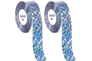 Mageloly 2 * 500 Bird Scare Tape, Bird Scare Ribbon Reflective Flash Tape Woodpecker Pigeon Deterrent Repellent Devices Tape Keep Birds Away Outdoor