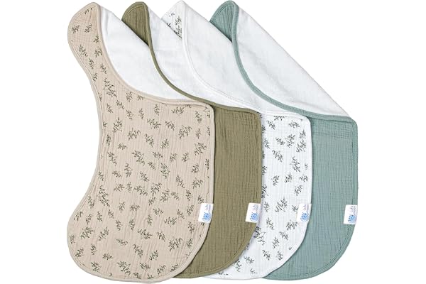 lulumoon Muslin Burp Cloths Babies: 100% Soft Cotton Large Burping Cloths - Neutral Baby Burp Rags for Boys and Girls - Absor
