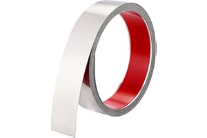 TIDORLOU Brushed Metal Trim,Peel and Stick Wall Trim Molding,Stainless Steel Self Adhesive Wall Trim for Mirror Frame, Fireplace and Microwave Gap Filler (Silver,16.4ft x 1.6in)