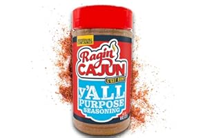 RAGIN' CAJUN FIXIN'S Ragin' Cajun y'ALL PURPOSE Seasoning - 8 oz Shaker, Low Sodium, No MSG - Mild Louisiana Cajun Spice for Meats, Seafood & Veggies